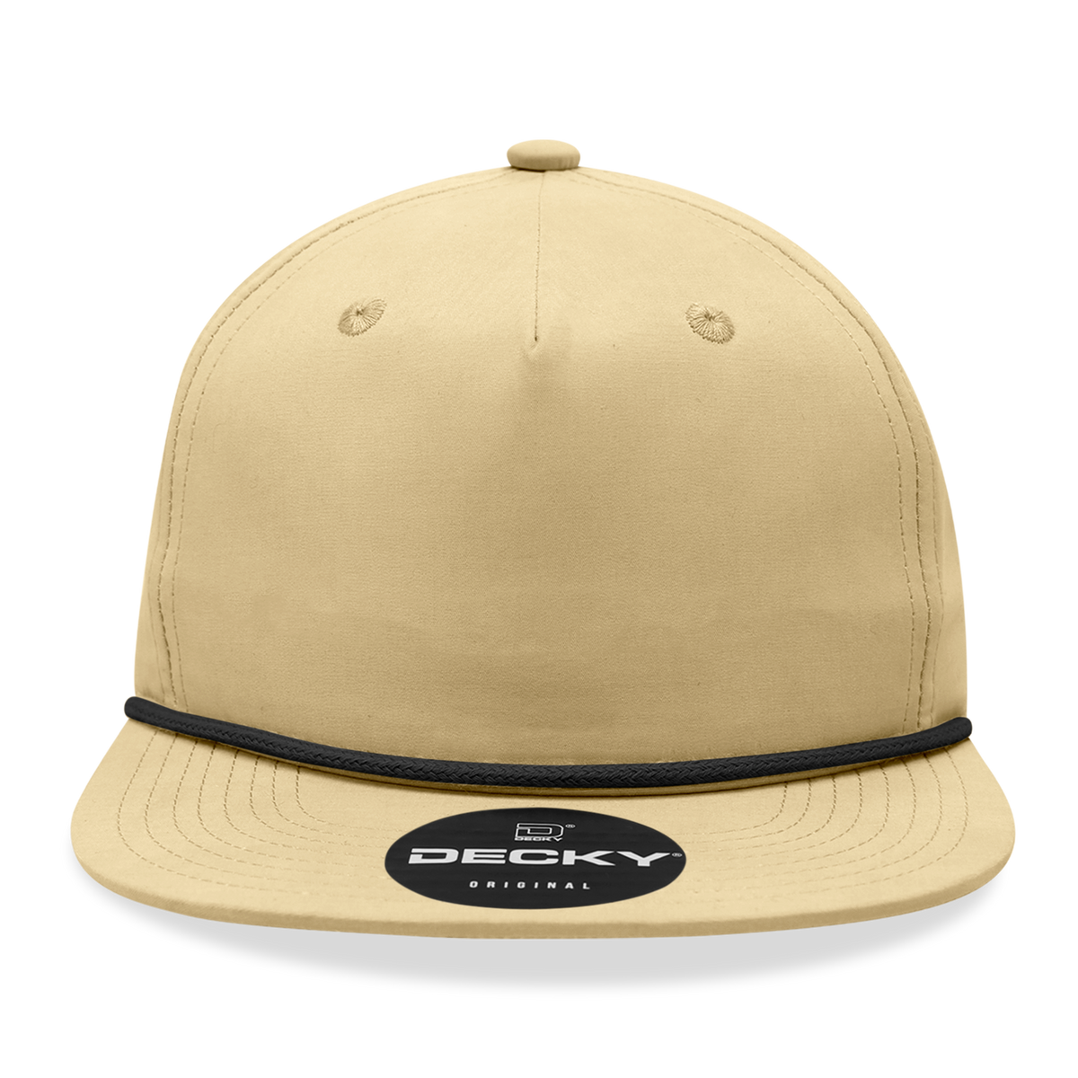 Decky 6032 Classic Rope Hat 5 Panel Flat Bill Cap Snapback - Blank